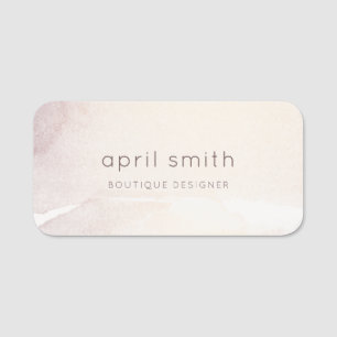 Elegant Abstract Rose Gold Purple Watercolor Name Tag