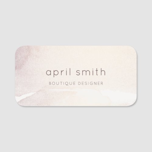 Elegant Abstract Rose Gold Purple Watercolor Name Tag