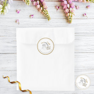 Elegant Abstract Rose Hair Blooming With Grace Classic Round Sticker