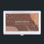 Elegant Abstract Rust Brown Orange Leafy Foliage Business Card Case<br><div class="desc">If you need any further customisation please feel free to message me on yellowfebstudio@gmail.com</div>