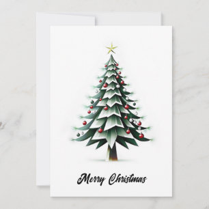 Elegant Abstract Simple Minimalist Christmas Tree Holiday Card