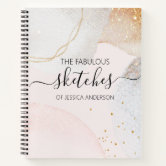 Elegant Sketchbook Your Name Script Pink Notebook