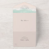 Elegant abstract sparkling ocean beach wedding all in one invitation (Outside)