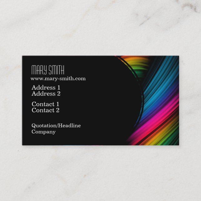 Elegant Abstract Spectrum Ribbons Business Card (Front)