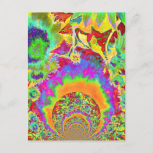 Elegant abstract sunflower watercolor floral postcard