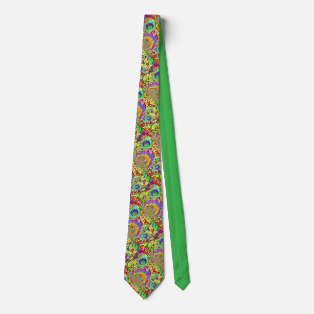 Elegant abstract sunflowers neck tie (Front)
