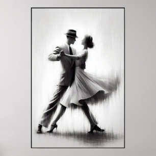 Elegant Abstract Swing Dance Poster