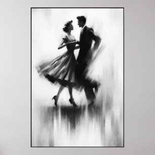 Elegant Abstract Swing Dance Poster