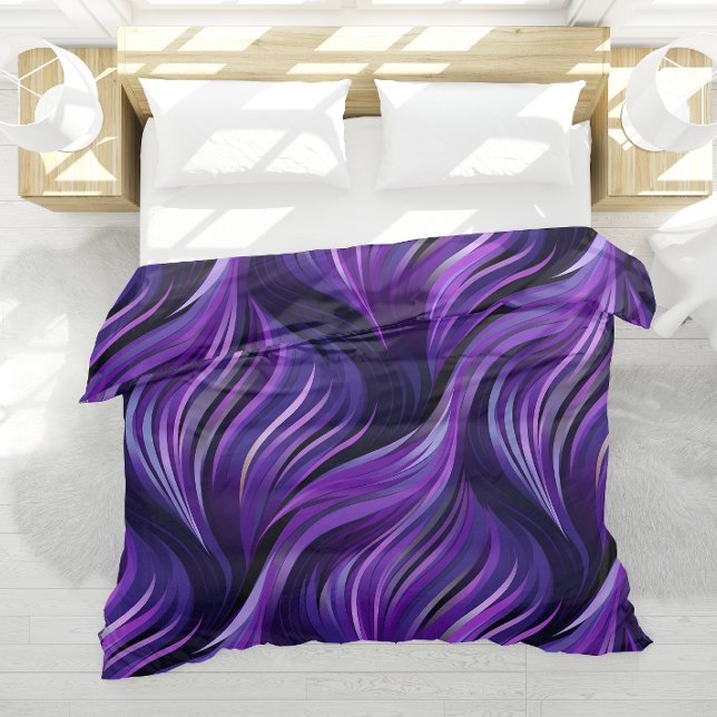 Elegant Abstract Swirl Duvet Cover in Purple Hues (Creator Uploaded)