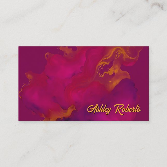 Elegant abstract velvet watercolor Business Card (Front)