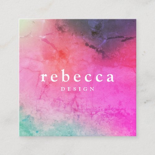 Elegant abstract vibrant colorful graphic design square business card