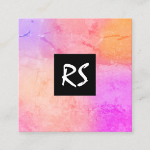 Elegant abstract vibrant colorful graphic design square business card