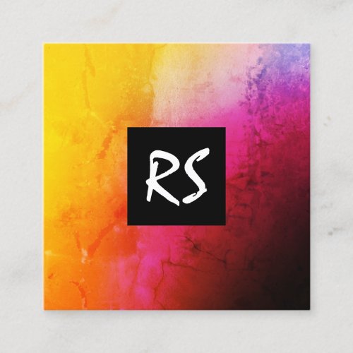 Elegant abstract vibrant colorful graphic design square business card
