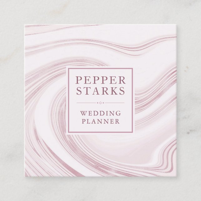 Elegant Abstract Watercolor Marble | Business Card (Front)