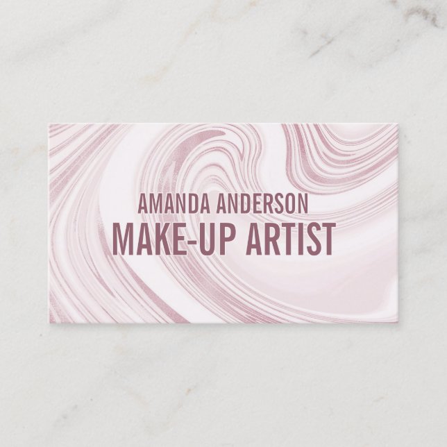 Elegant Abstract Watercolor Marble | Business Card (Front)