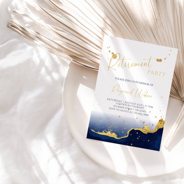 Elegant Abstract Watercolor Retirement Party  Invitation (Creator Uploaded)