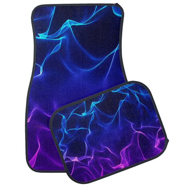 Elegant Abstract Waves -blue and purple- Car Floor Mat (Set)