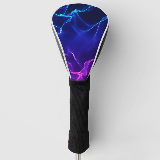 Elegant Abstract Waves -blue and purple- Golf Head Cover (Front)