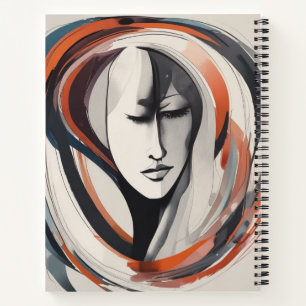 Elegant abstract woman face spiral notebook 