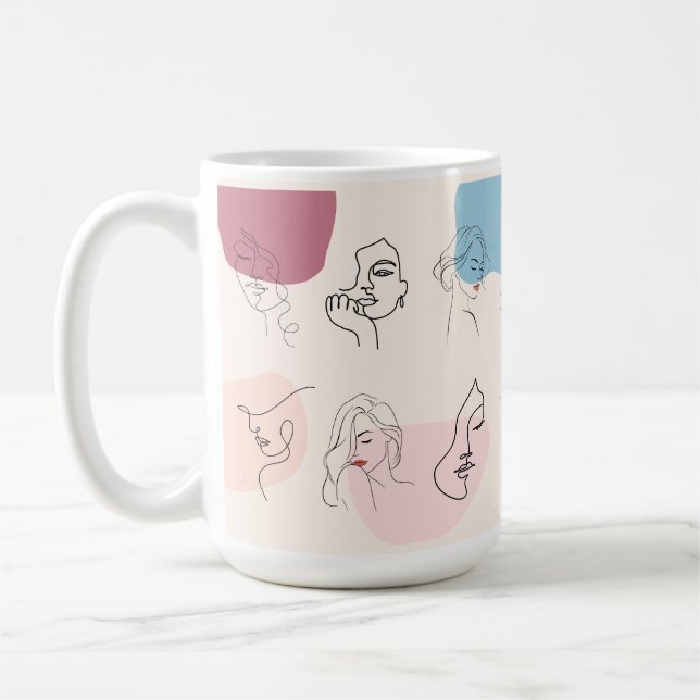 Elegant Abstract Woman Line Art Mug (Left)