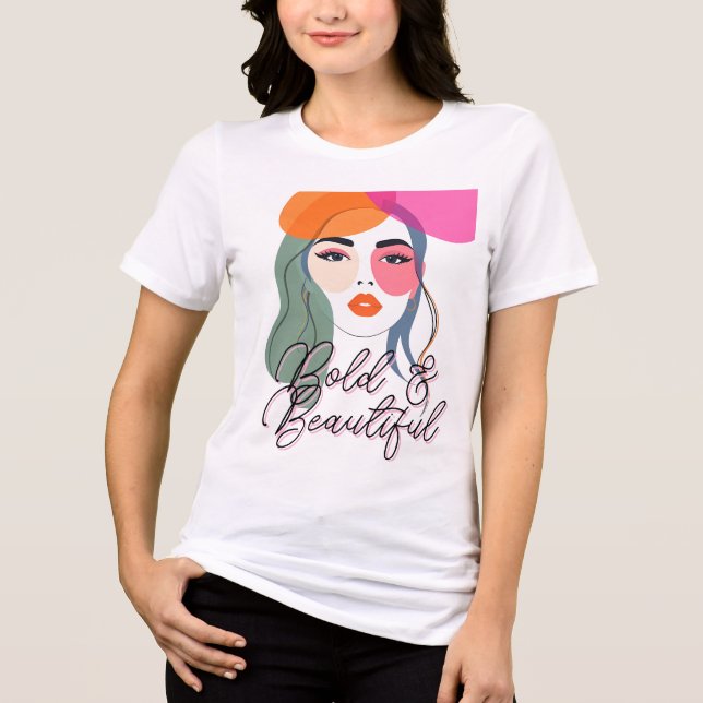Elegant Abstract Woman Portrait Tri-Blend Shirt (Front)
