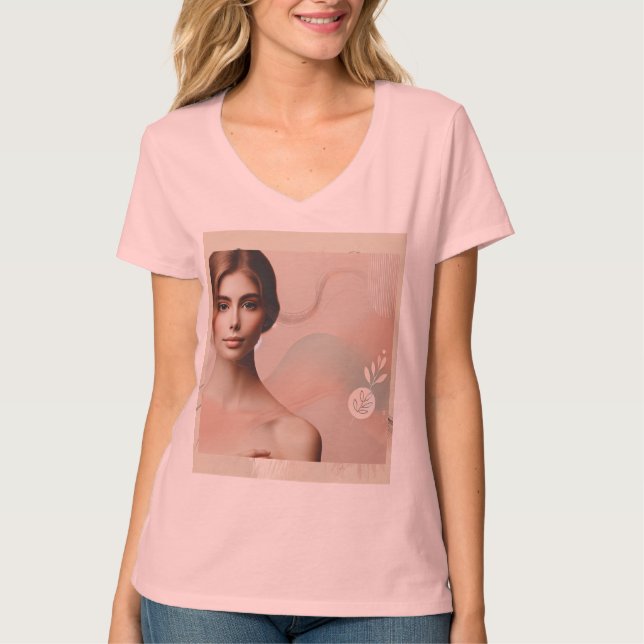Elegant Abstract Woman T-Shirt – Modern Aesthetic (Front)