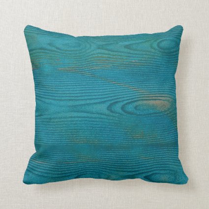 Elegant Abstract Wood grain Texture Teal blue Throw Pillow