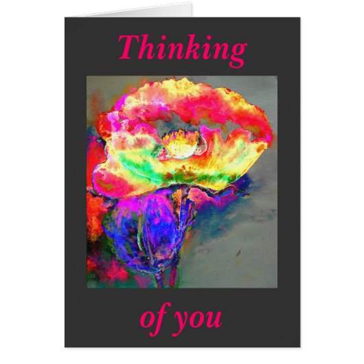 Elegant abstract yellow pink floral flower poppy (Front)