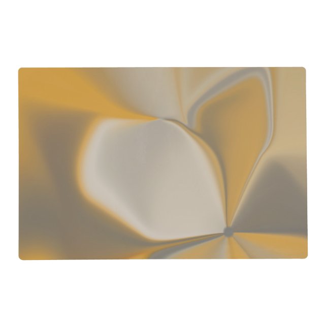 Elegant Abstract Yellow White Petal Corner Floral Placemat (Front)
