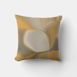 Elegant Abstract Yellow White Petal Corner Floral Throw Pillow