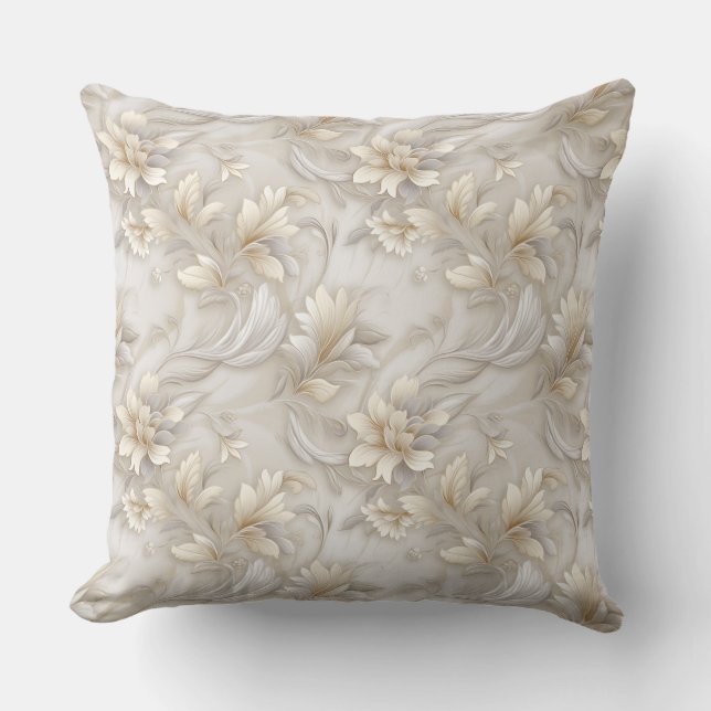 Elegant Acanthus Throw Pillow (Front)