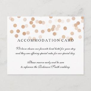 Elegant Accommodation Copper Foil Glitter Lights Postcard