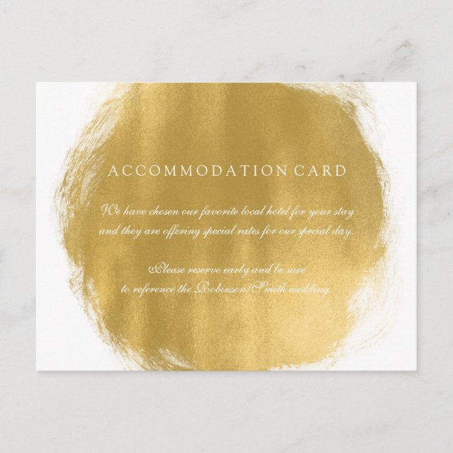 Elegant Accommodation Gold Paint Look Postcard (Front)