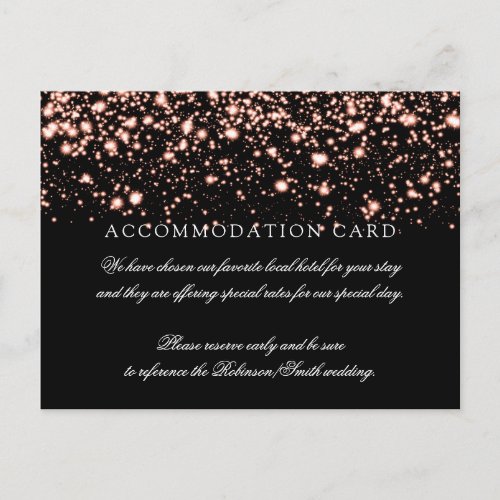 Elegant Accommodation Rose Gold Midnight Glam Postcard