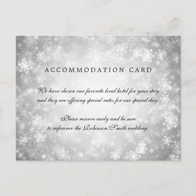 Elegant Accommodation Silver Winter Wonderland Postcard (Front)