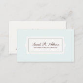 Elegant Accountant Plaque Style Light Blue Business Card (Front/Back)
