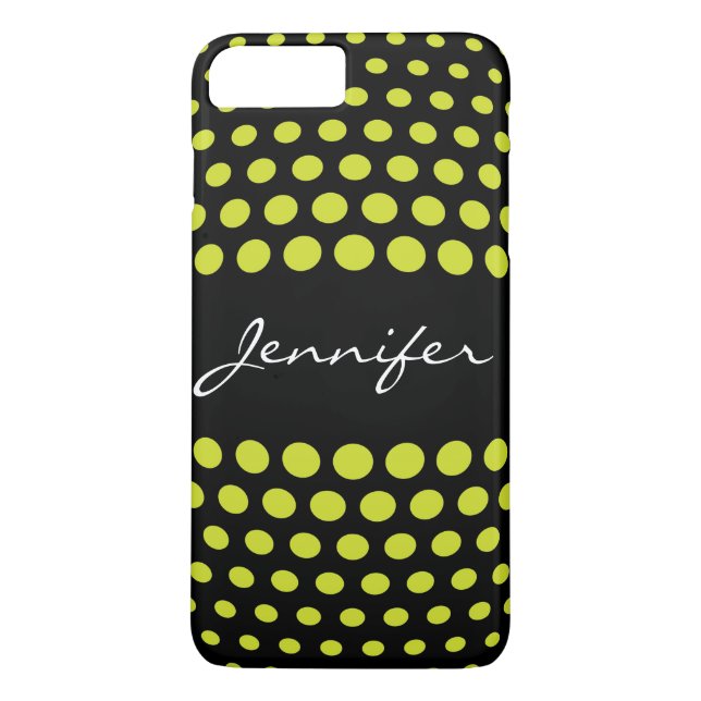 Elegant Acid green Polka Dots Pattern Case-Mate iPhone Case (Back)