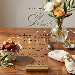 Elegant Acrylic Eid Lunch Minimalist Islamic Party Invitations