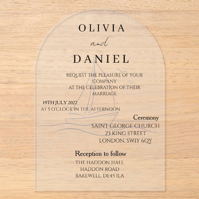 Elegant Acrylic Wedding Invitation (Front)