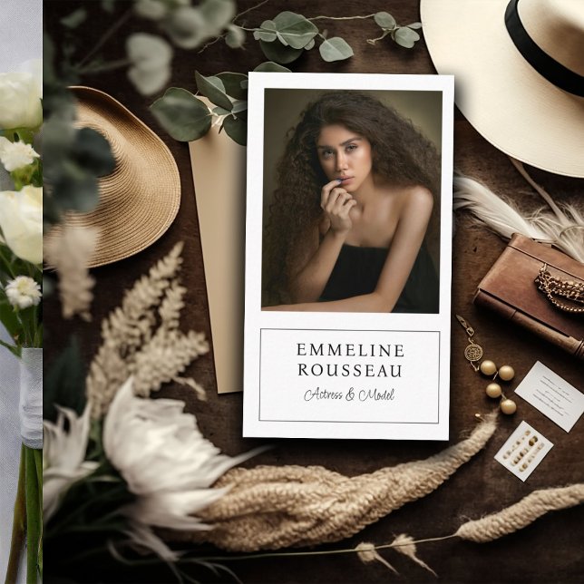Elegant Actress Model Professional Photo Business Card (Creator Uploaded)