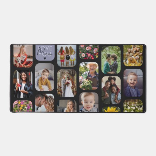    Elegant Add 17 Photos Modern Love You Mom Black Desk Mat