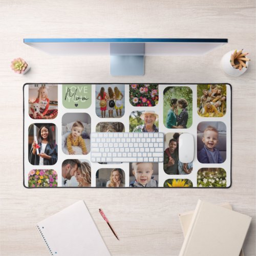    Elegant Add 17 Photos Modern White Love You Mom Desk Mat