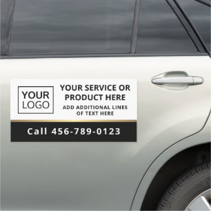 Elegant add logo black and white business service car magnet