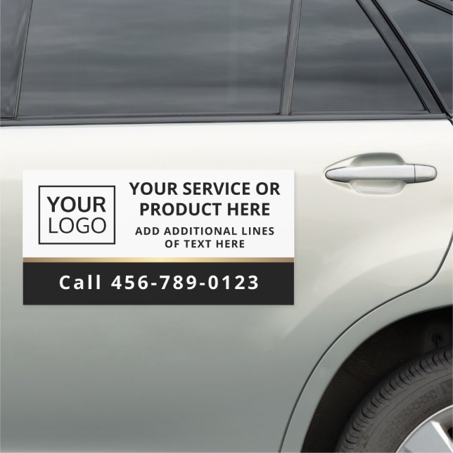Elegant add logo black and white business service  car magnet (In Situ)