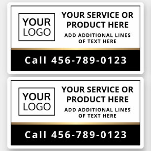 Elegant add logo black and white business service  sticker