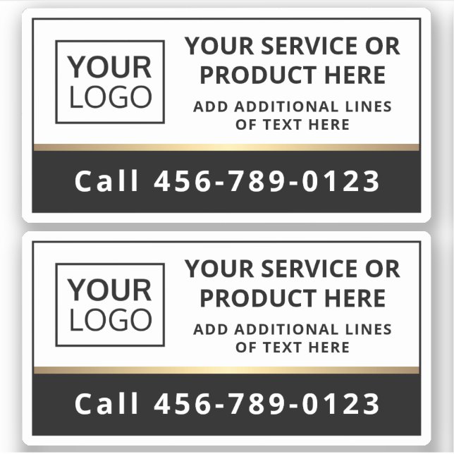 Elegant add logo black and white business service  sticker (Front)