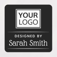 Elegant add logo text square black fabric clothing