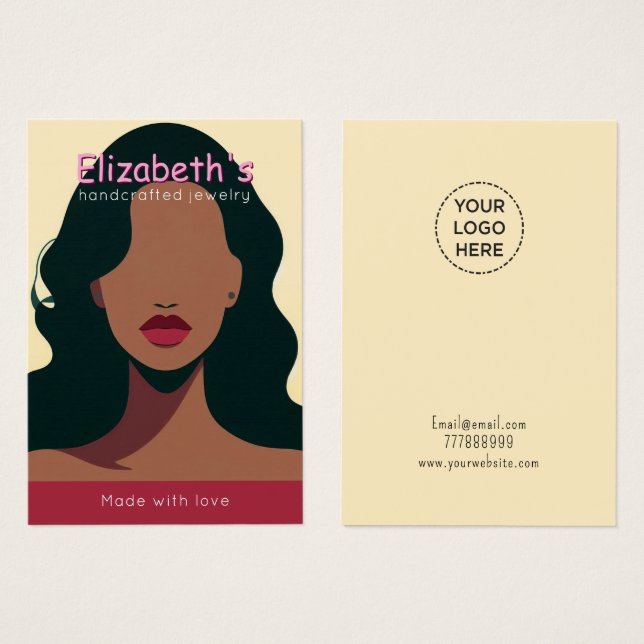 Elegant add your logo Earring Display card (Front & Back)