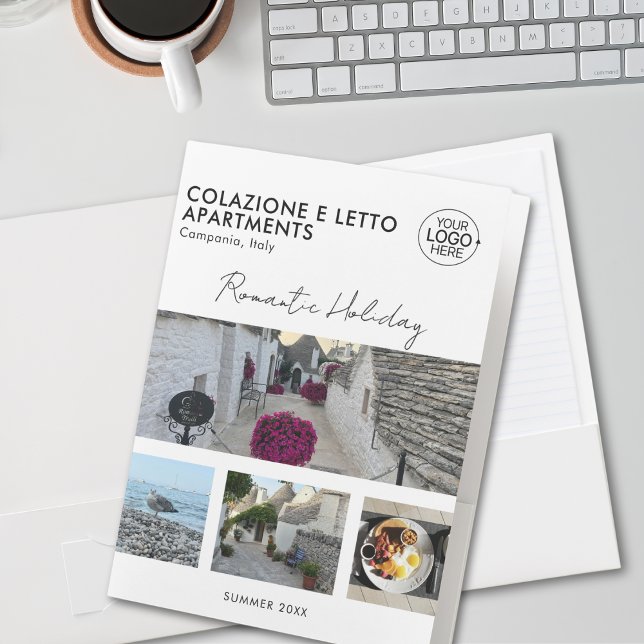 Elegant Add Your Logo Photo Grid QR Code Promo Pocket Folder (Elegant Add Your Logo Photo Grid QR Code Promo Pocket Folder )