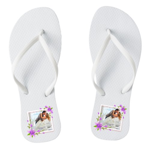 Elegant Add Your Own Photo Wedding  Flip Flops